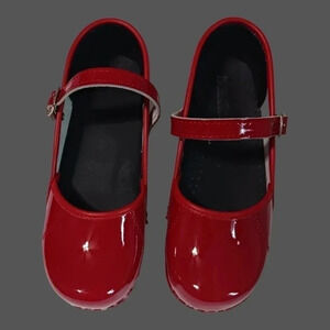 BJork Marcella Mary Jane red patent leather clogs